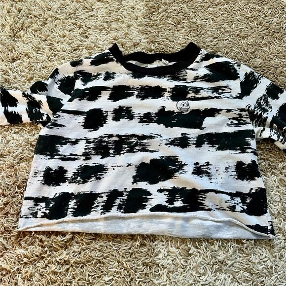 Cheap Monday Crop Cropped Long Sleeve Tee Striped Women’s S - Picture 2 of 6